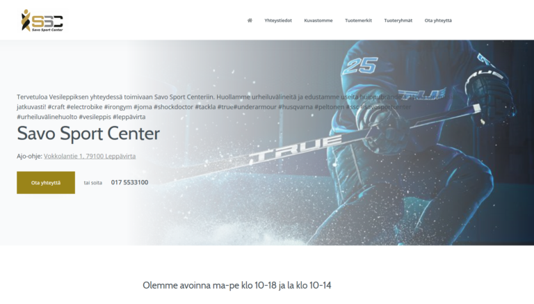 Savo Sport Center WWW-sivusto julkaistu